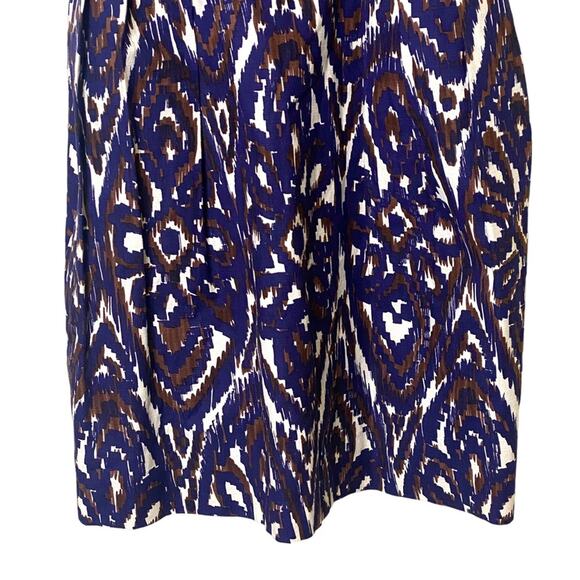 Milly of New York Geometric Print Blue Brown White Size 4 Pockets US… - Picture 4 of 9